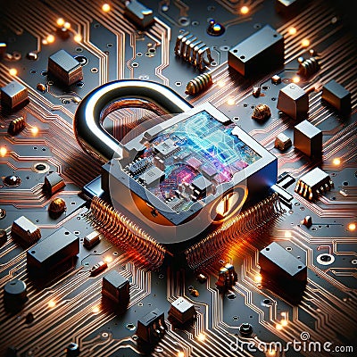 Unsecure Internet Surfing Passwords Unprotected Codes Microchip Circuit Board Electronics Online Unsafe AI Generated Stock Photo