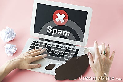 Unsecured Unavailable Spyware Crash Denied Concept Stock Photo