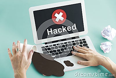Unsecured Unavailable Spyware Crash Denied Concept Stock Photo