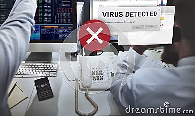 Unsecured Virus Detected Hack Unsafe Concept Stock Photo