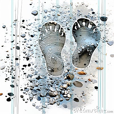 Unseen Connections: Footprints & Traces Stock Photo