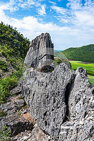 Unseen Thailand of In Kwaen at Khao Chong Sadet Kanchanaburi Stock Photo