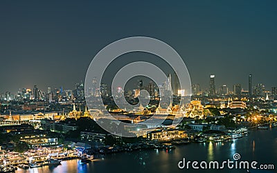 Unseen thailand nigth panorama view The Grand palace Stock Photo
