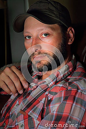 Unshaven Labor Man Stock Photo