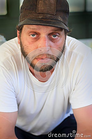 Unshaven Man Stock Photo