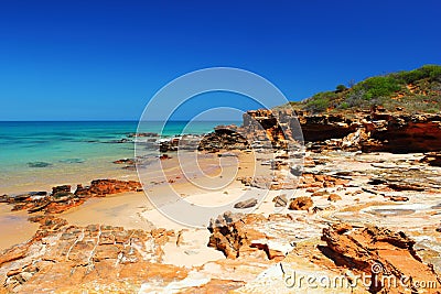 Unspoiled Beach near the Wharf, Broome, Australia Stock Photo