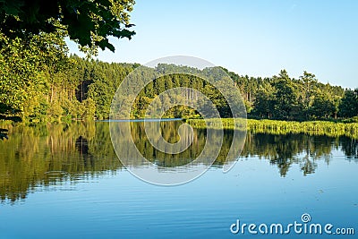 The unspoiled beauty of Hoellensteinsee in Viechtach, a tranquil retreat in the heart of Bavaria Stock Photo