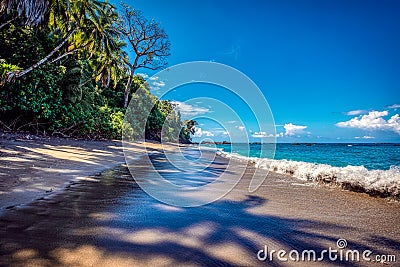 Unspoiled and deserted beach at Corcovado National Park, Costa Rica Stock Photo