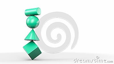 Unstable system concept. Geometric shapes balancing on top of each other Stock Photo