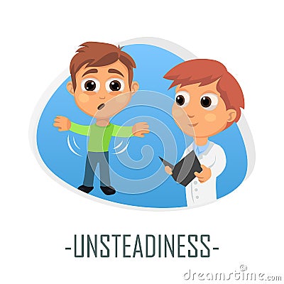 Unsteadiness medical concept. Vector illustration. Cartoon Illustration