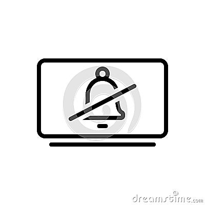 Black line icon for Unsubscribe, application and bell Stock Photo