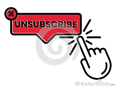 Unsubscribe message / mail button - flat icon for the apps or website Vector Illustration