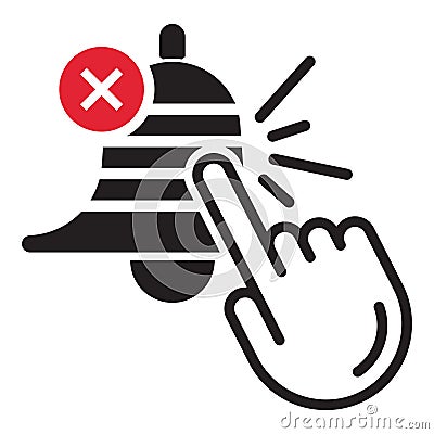 Unsubscribe message / mail button - flat icon for the apps or website Vector Illustration