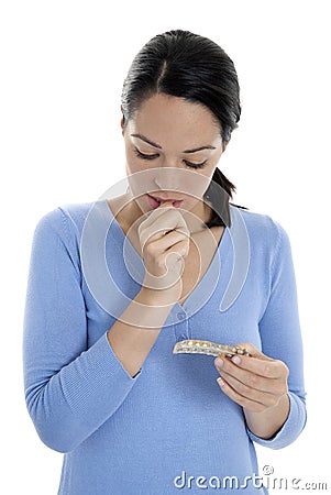 Unsure contraception pills Stock Photo