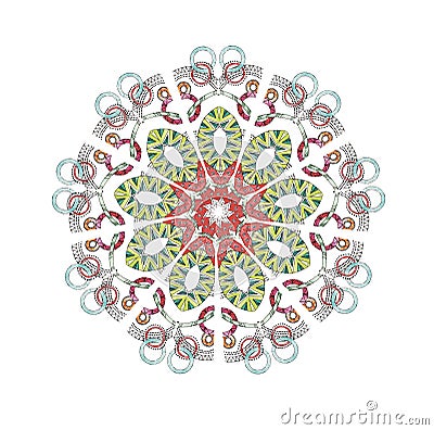 Colorful mandala with circles Stock Photo