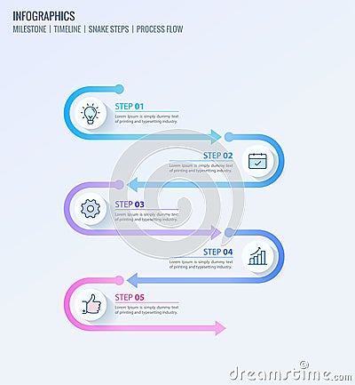 Milestone infographics, Timeline infographics, Process flow infographic Vector Illustration