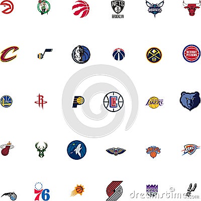 Editorial vector NBA teams Vector Illustration