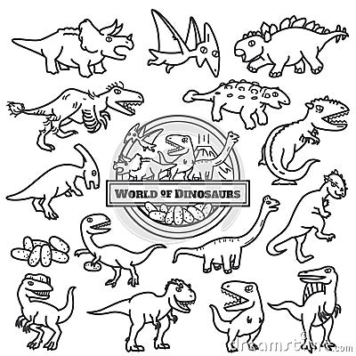 Dinosaurs icon isolated. cartoon characters design. Vector Illustration