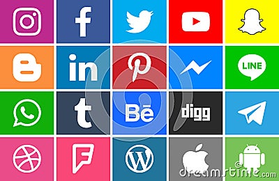 Collection of social network icons Vector Illustration