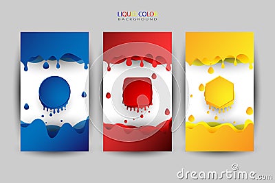 Liquid color set, various colors as background Vector Illustration