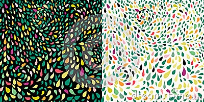 Abstract seamless patterns collection with geometric shapes Vector Illustration