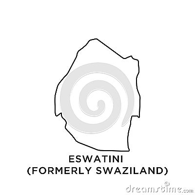 Eswatini Formerly Swaziland map icon vector trendy Vector Illustration