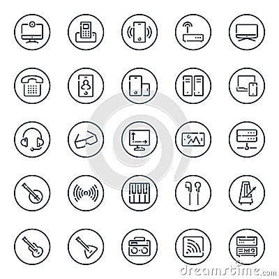 Devices - 25 icons image. Vector Illustration