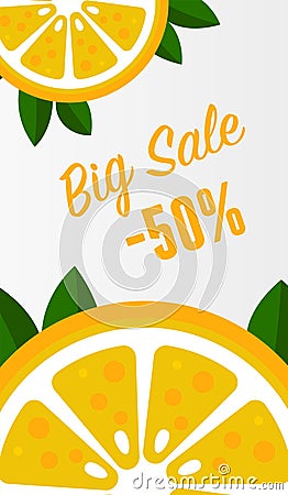 Fruits sales banners lemon slide , season discount leaflets set. Vector Illustration