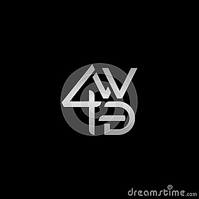 Letter 4WD Brand Text abstract Business Logo Vector Illustration