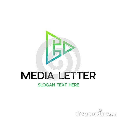 Letter C Media Play Logistic Modern Monogram Logo Vector Illustration