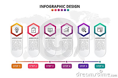Presentation business element infographic world map Vector Illustration