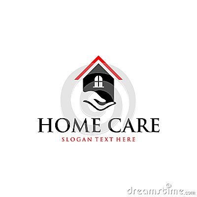 Home Care Insurance Business Property Realty Logo Vector Illustration