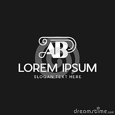 Letter AB Monogram Modern Business Creative Simplicity Logo Vector Illustration