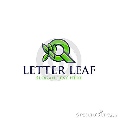 Letter Q Ecology Leaf Naturally Business Logo Vector Illustration