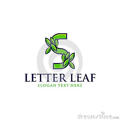 S Leaf Nature Ecology Modern Business Naturally Logo Vector Illustration