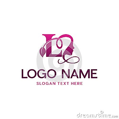 Letter L Beauty Face Glamour Modern Fashion Logo Vector Illustration