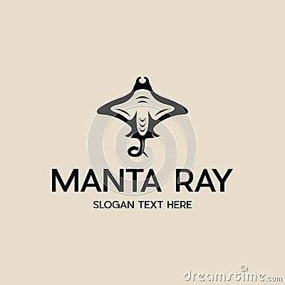 Manta Ray Animal Marine Wildlife Silhouette Illustration Vector Logo Vector Illustration