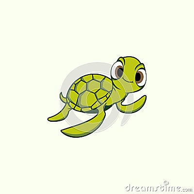 illustration happy turtle mascot logo design Vector Illustration