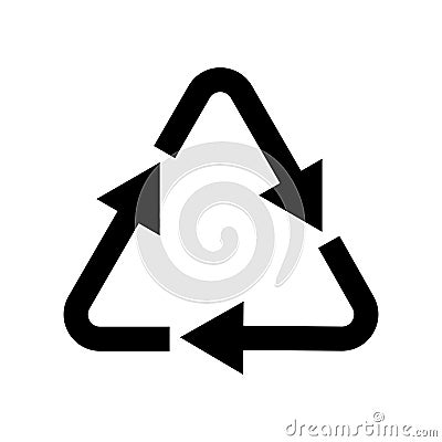 Vector simple recycle sign. Flat recycling icon isolated on white background. Vector Illustration