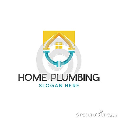 Home Plumbing Construction Modern Business Logo Vector Illustration