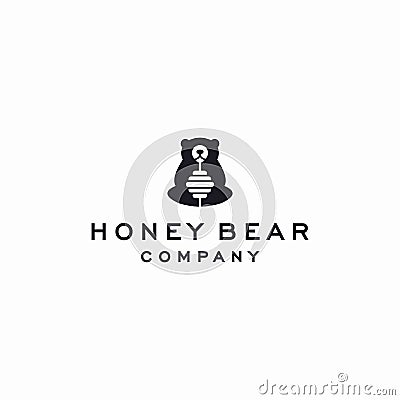 honey bear logo vector icon illustration template Vector Illustration