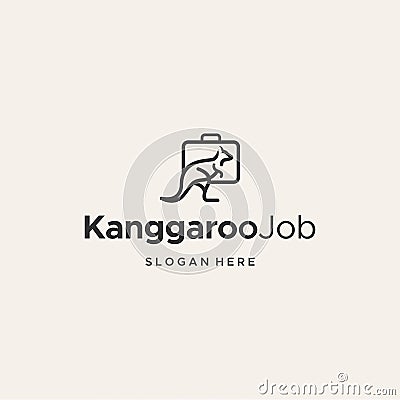 Australia kanggaroo jobs vacancy professional minimalist logo design Vector Illustration