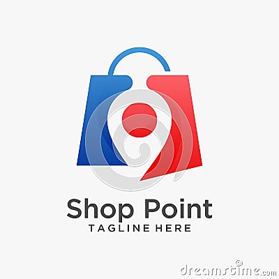 Shop point logo design Vector Illustration