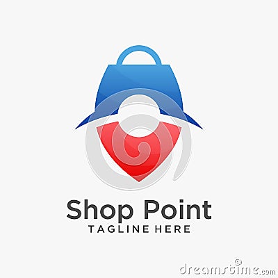 Shop point logo design Vector Illustration