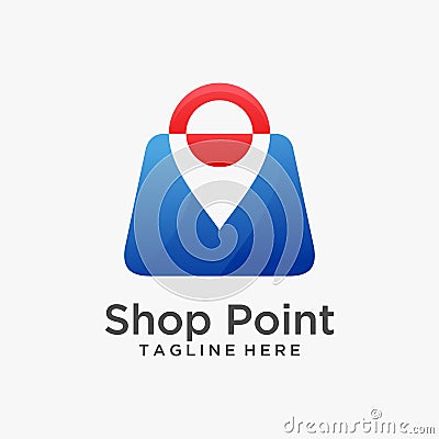 Shop point logo design Vector Illustration