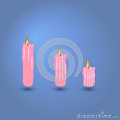 Different stages of burning candle Stock Photo