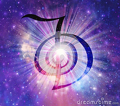 Cho Ku Rei Usui Reiki Symbol - power universe background Stock Photo