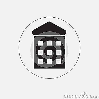 Symbol of a block of flats with roof Vector Illustration
