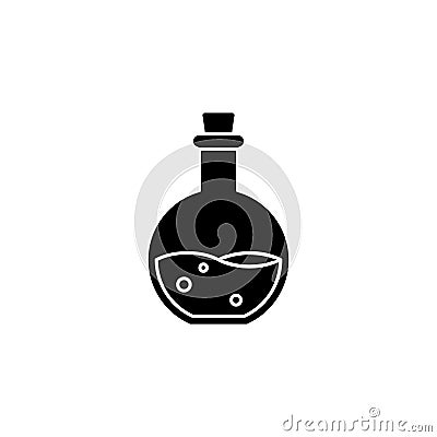 Magic Bottles liquid potion fantasy elixir silhouette icon. Vector Illustration