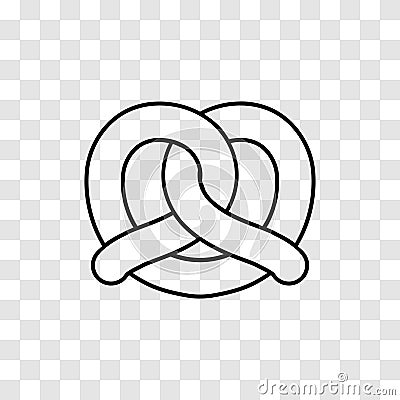 Tasty pretzel line icon Vector Illustration